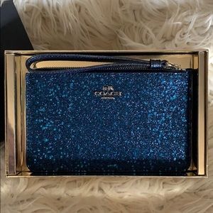 Authentic COACH starry blue wristlet